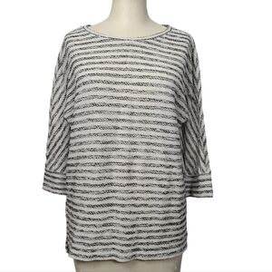 Lou & Grey Striped White Gray Top M